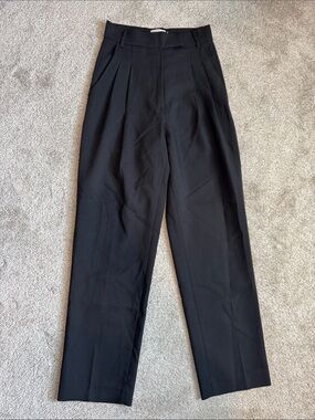 Pixie Market Black Pleated High-Waist Dress Pants XS